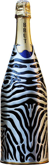 Zebra champagne bottle cover